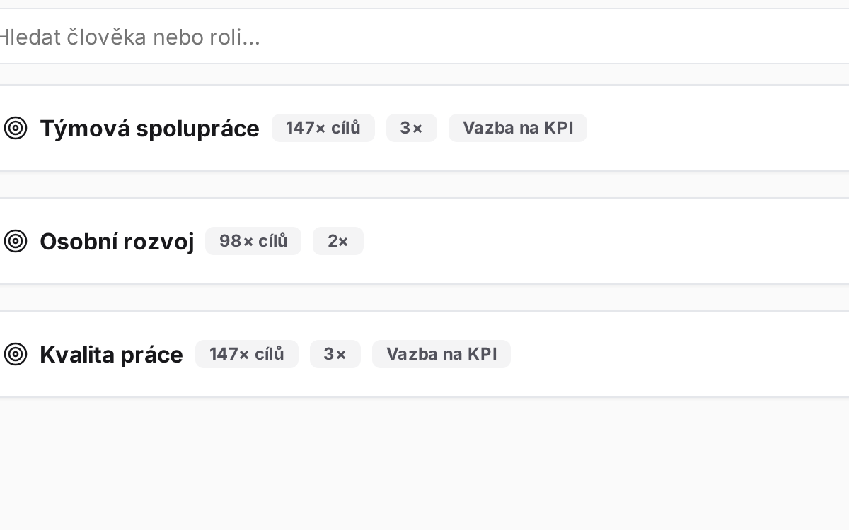 Cíle v Pulsavo: spolupráce, osobní rozvoj a kvalita práce s průběhem plnění a potvrzením manažera.