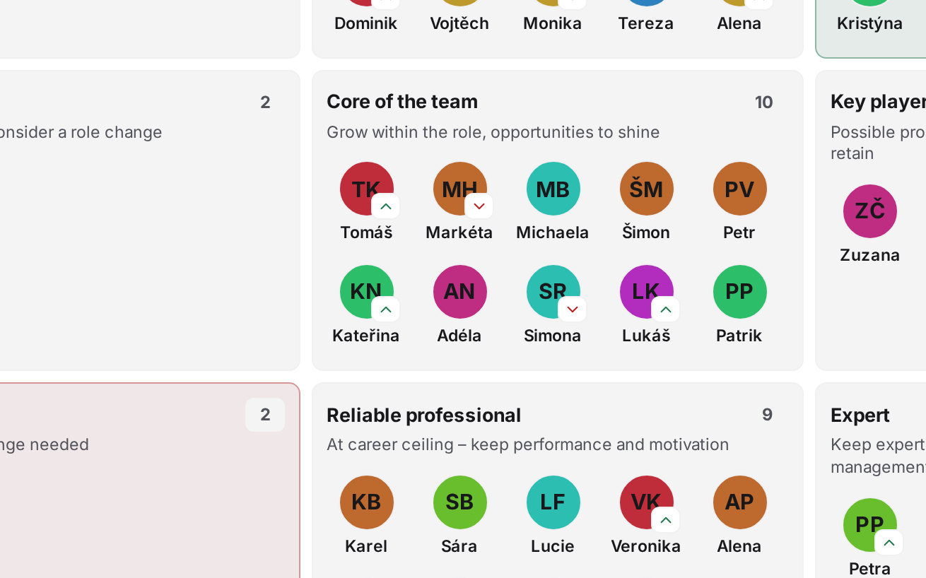 The 9-box talent matrix in Pulsavo, mapping people by performance and potential.
